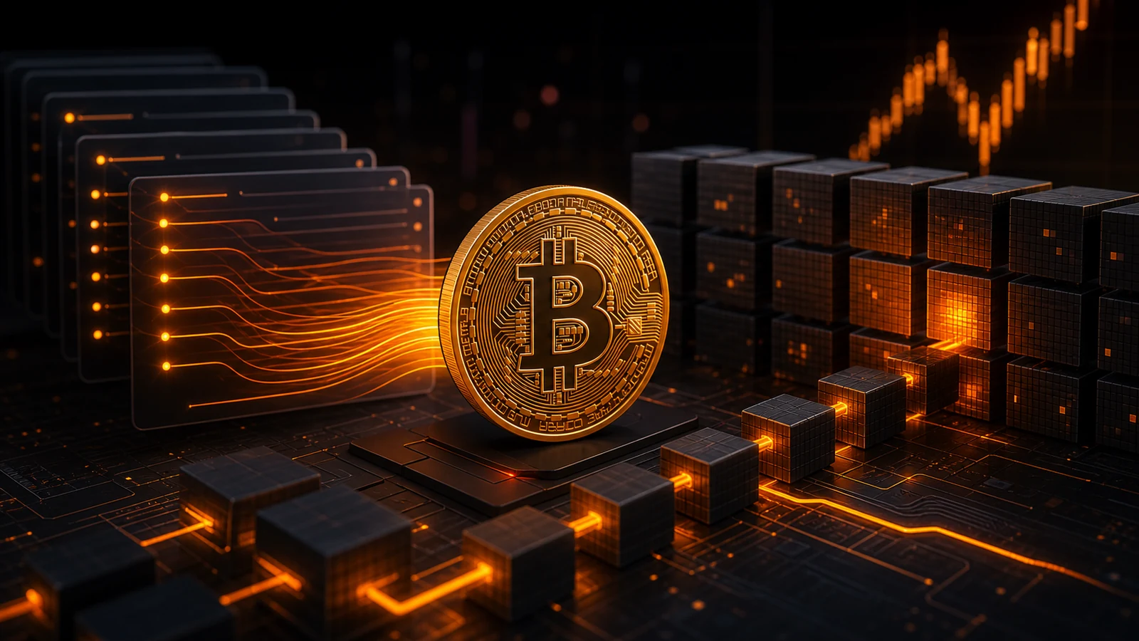Grafisk bild som visar Bitcoin avgifter, mempool och blockutrymme