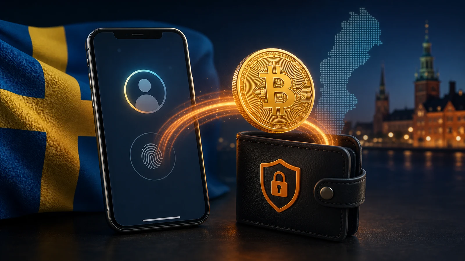 Grafisk artikelbild för Köpa Bitcoin med Swish 2026